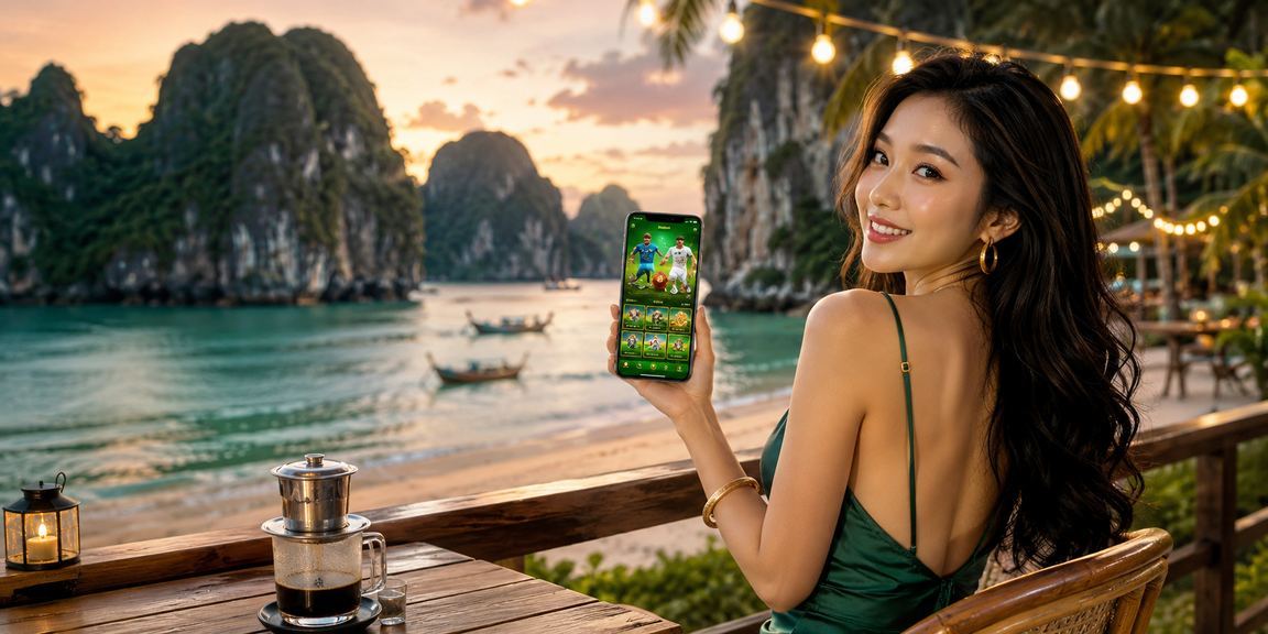 Người dùng Việt Nam trải nghiệm casino trực tuyến trên điện thoại tại quán cà phê Ninh Bình