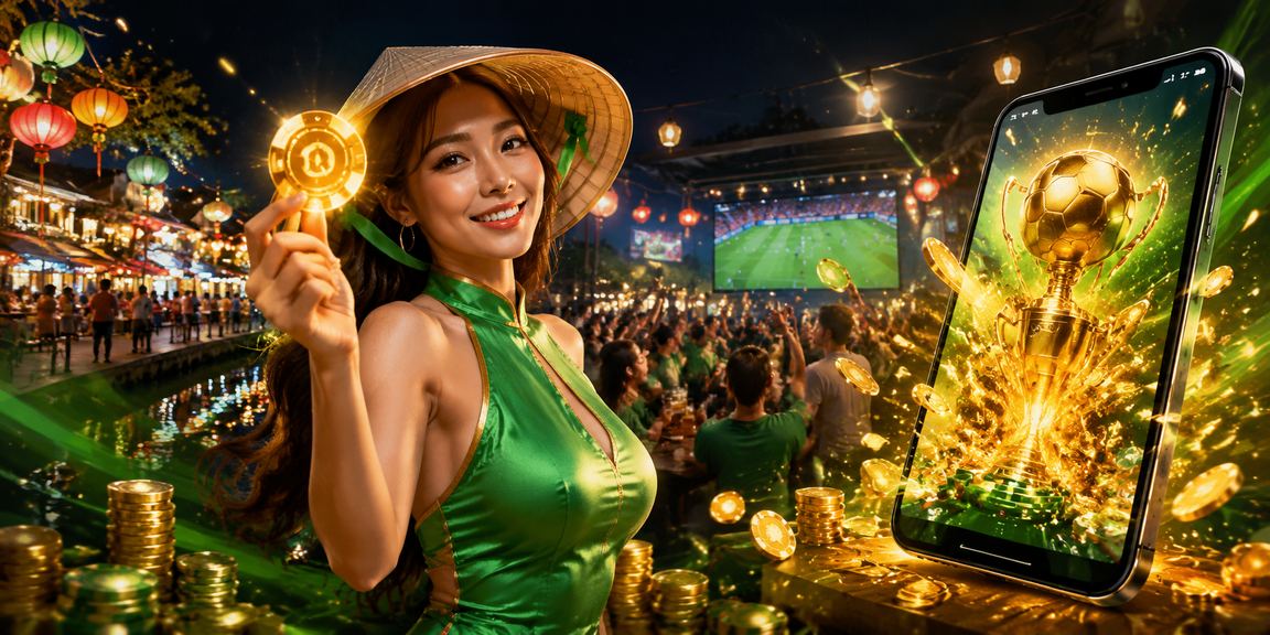 Du khách tại Phú Quốc đội nón lá và chơi casino trên thiết bị di động bên bờ biển